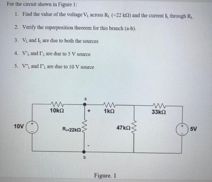 Solved For the circuit shown in Figure 1: 1. Find the value | Chegg.com