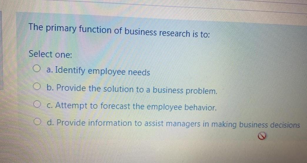 primary function of business research is