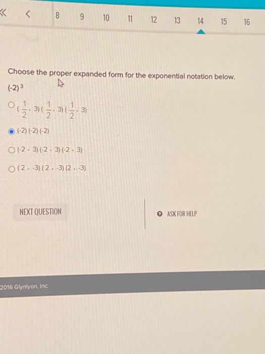 Solved Choose the proper expanded form for the exponential | Chegg.com
