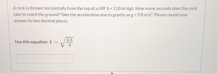 Solved A rock is thrown horizontally from the top of a cliff | Chegg.com