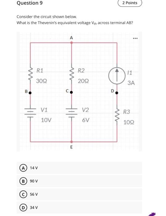 Solved Question 4 2 Points Consider The Circuit Shown Below. | Chegg.com