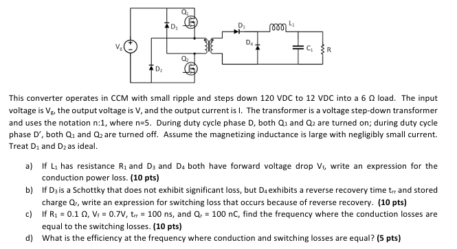 Solved power electronics question, please help with all | Chegg.com
