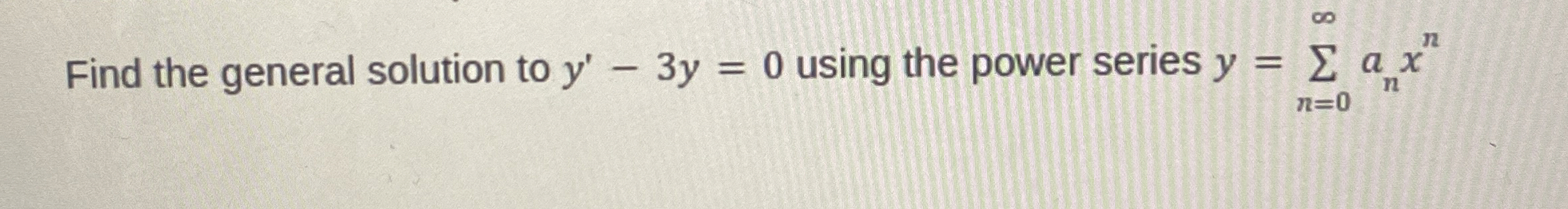 Solved Find The General Solution To Y Y Using The Power Chegg Com