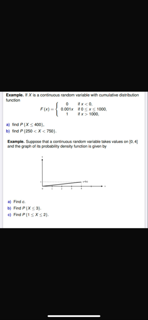 Solved Example. If x ﻿is a continuous random variable with | Chegg.com