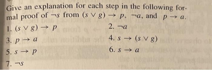 Solved Give an explanation for each step in the following | Chegg.com