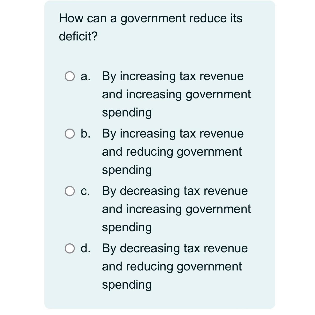 Solved How Can A Government Reduce Its Deficit?a. ﻿By | Chegg.com