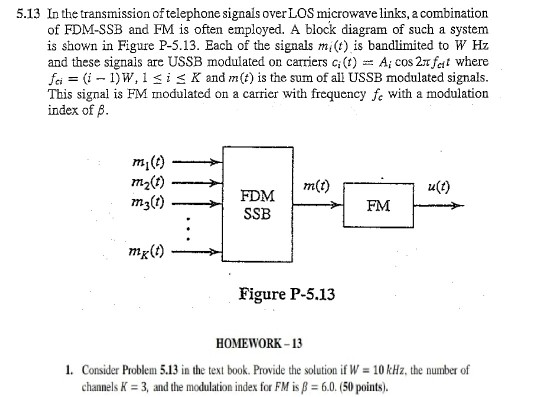 5.13 In the transmission of telephone signals over | Chegg.com