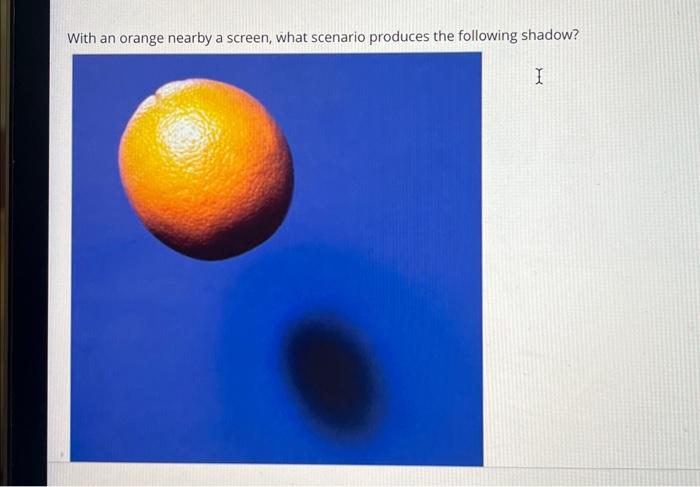Solved With an orange nearby a screen, what scenario | Chegg.com