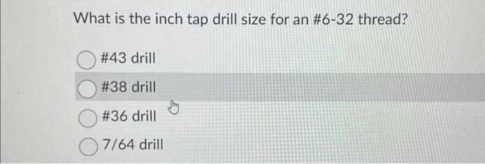 6-32 thread drill size