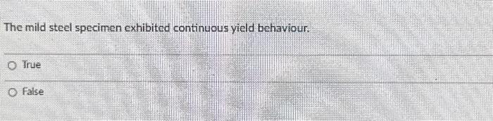 Solved The mild steel specimen exhibited continuous yield | Chegg.com