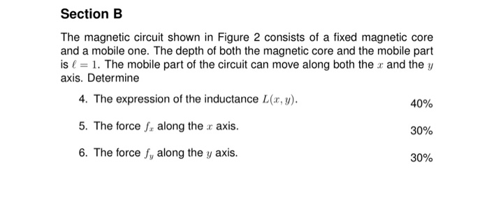 Solved Section B The Magnetic Circuit Shown In Figure 2 | Chegg.com