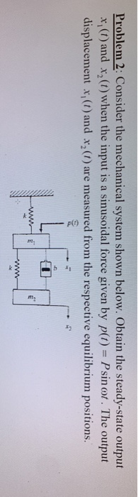 Solved Problem 2: Consider the mechanical system shown | Chegg.com