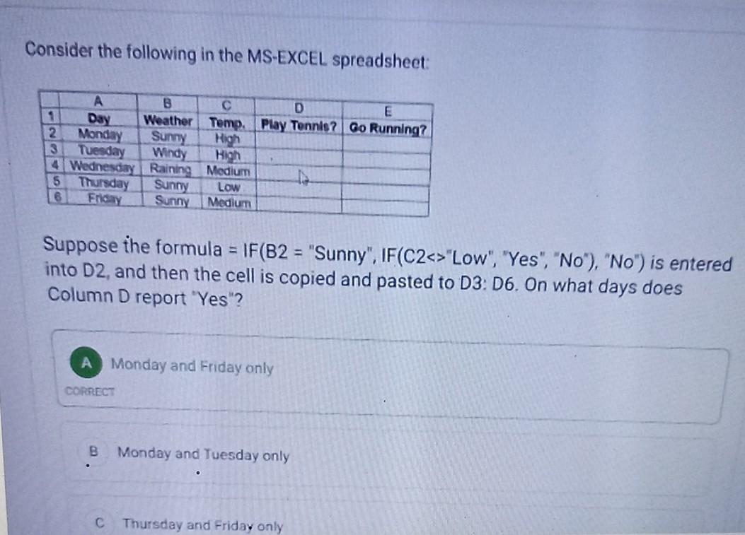 solved-consider-the-following-in-the-ms-excel-spreadsheet-chegg