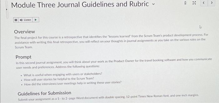 Solved Module Three Journal Guidelines and Rubric Overview | Chegg.com