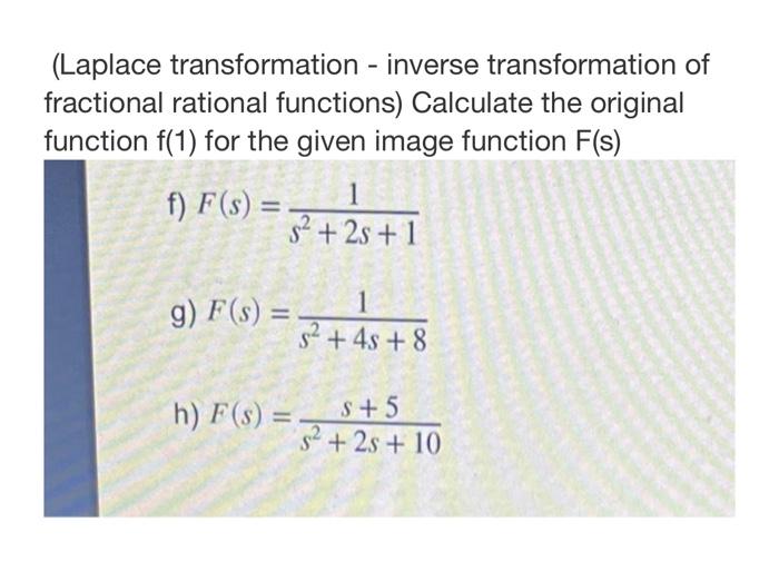 definition of inverse laplace transformation