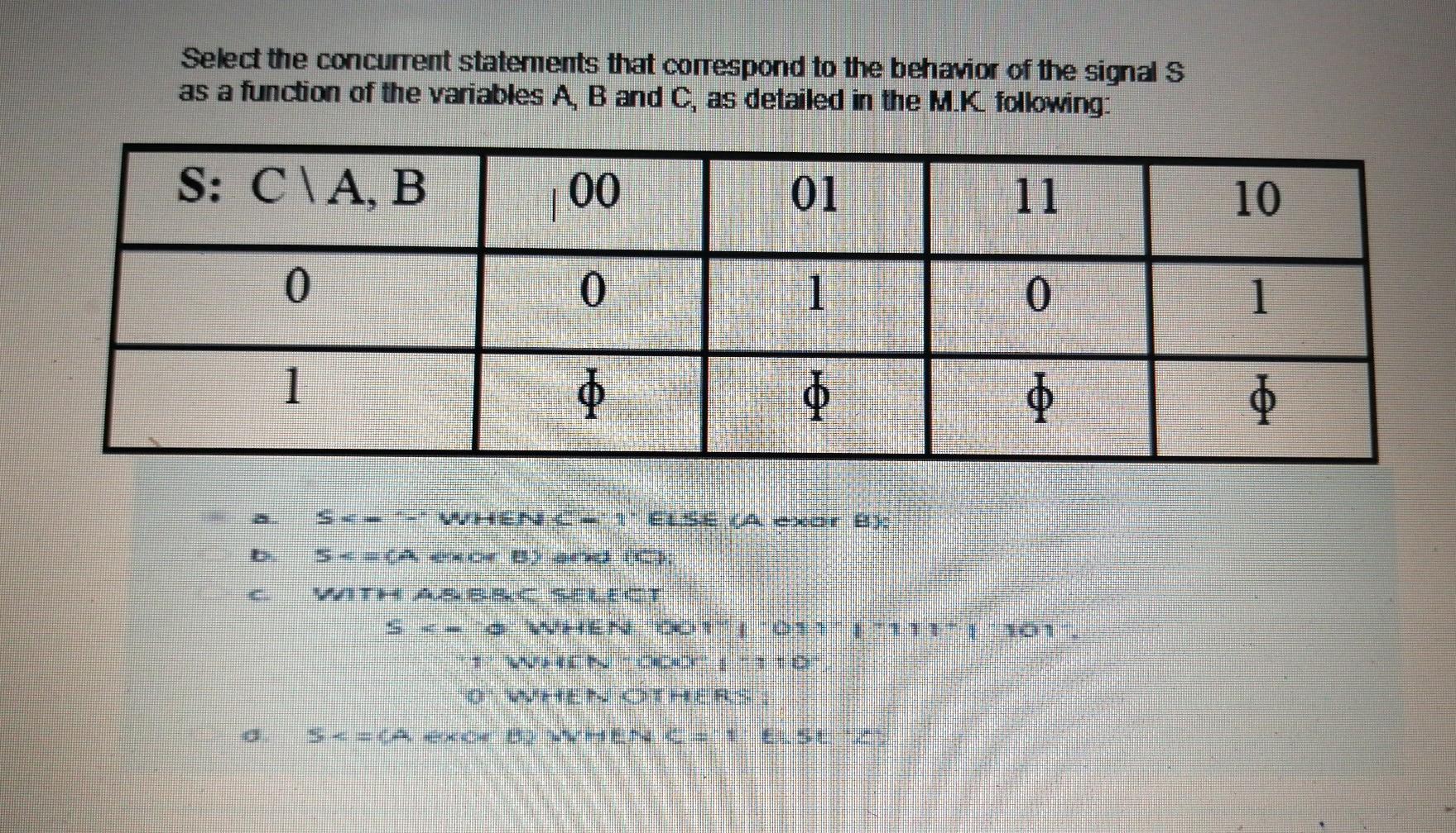 Solved Select the concurrent statements that correspond to | Chegg.com