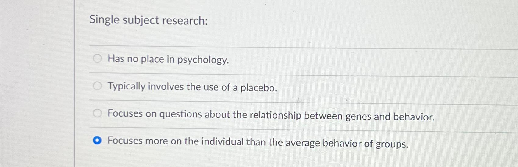 single subject research in psychiatry facts and fictions