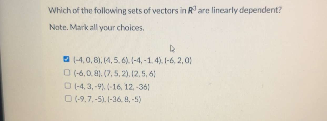 Solved Which of the following sets of vectors in R3 ﻿are | Chegg.com