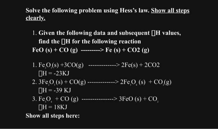 Solved Interactive Activity Applications Of Hess S Law Open Chegg Com
