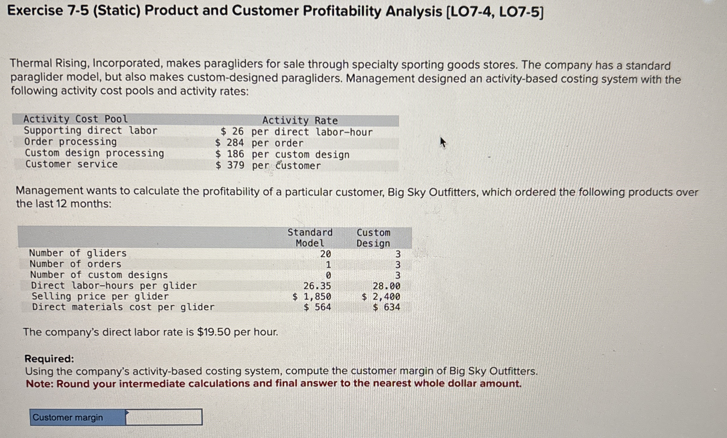 Exercise 75 (Static) ﻿Product and Customer