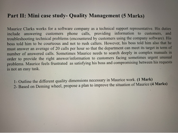 a case study quality management