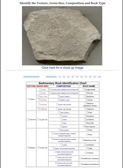 Solved Identify the Texture, Grain Size, Composition and | Chegg.com