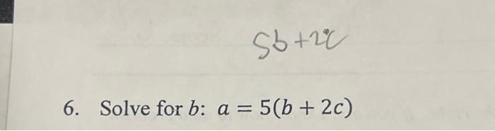 Solved a=5(b+2c) | Chegg.com