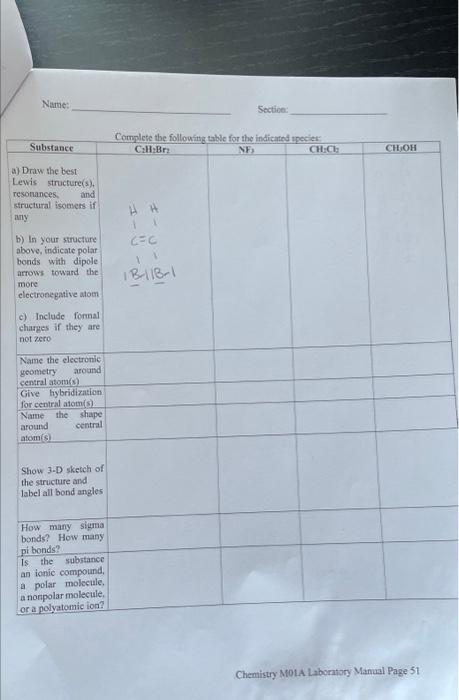 Solved Chenistry M01A Laboratory Manual Page 51 Chegg com