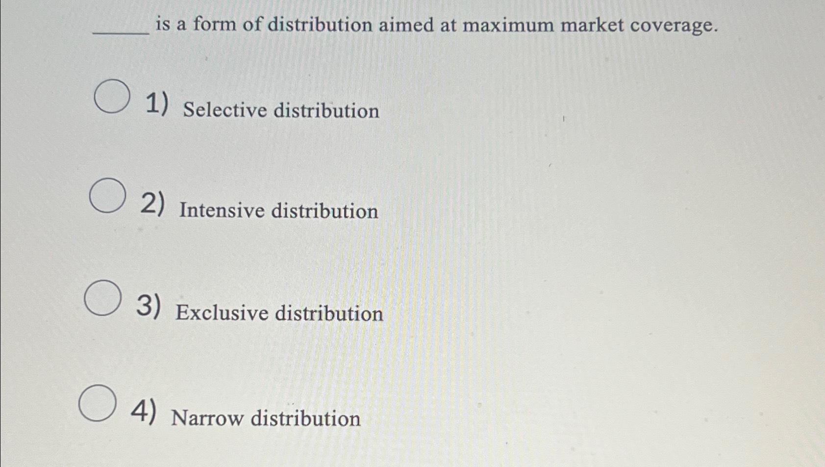 Solved is a form of distribution aimed at maximum market