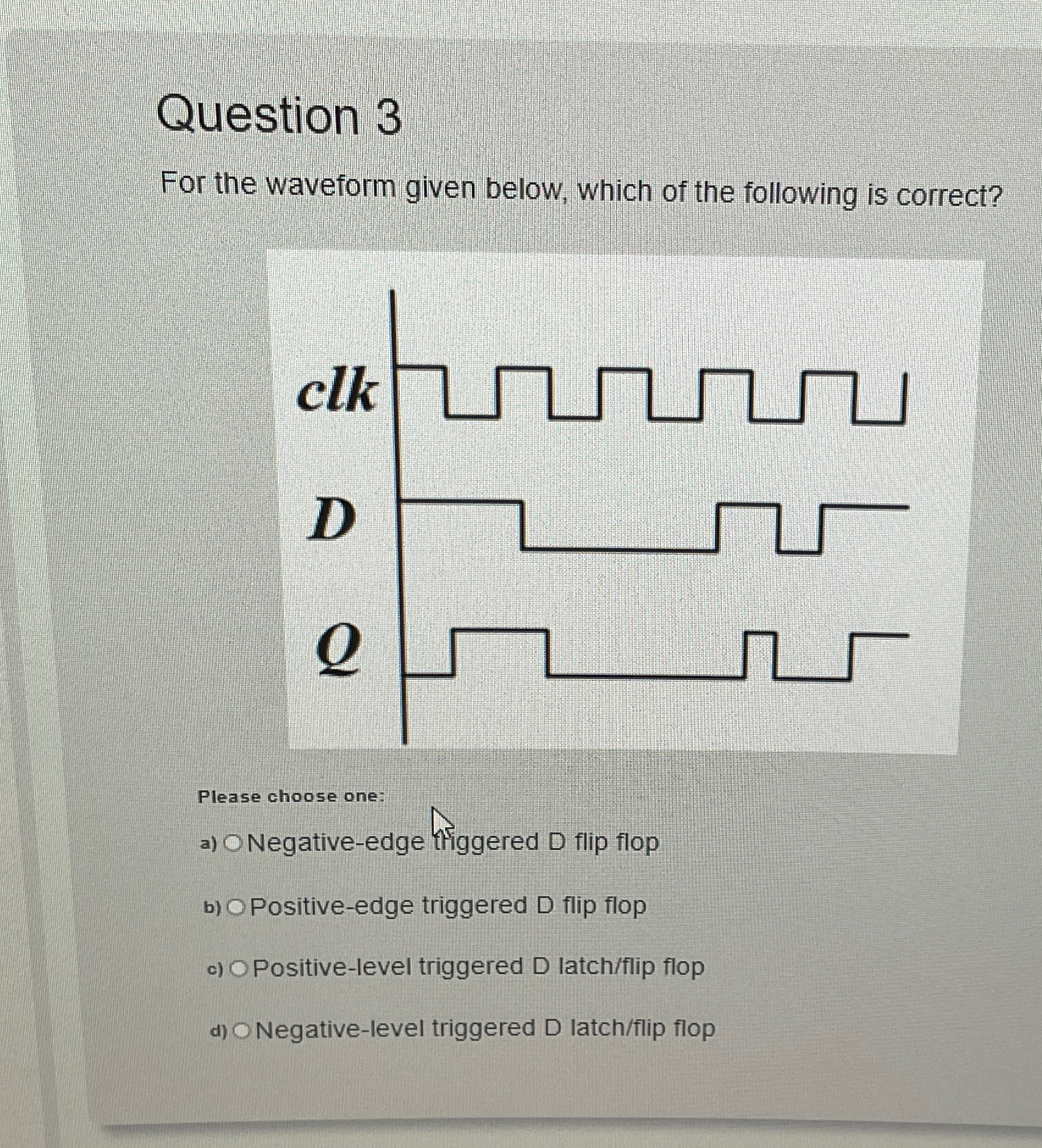 Solved Question 3For the waveform given below, which of the | Chegg.com
