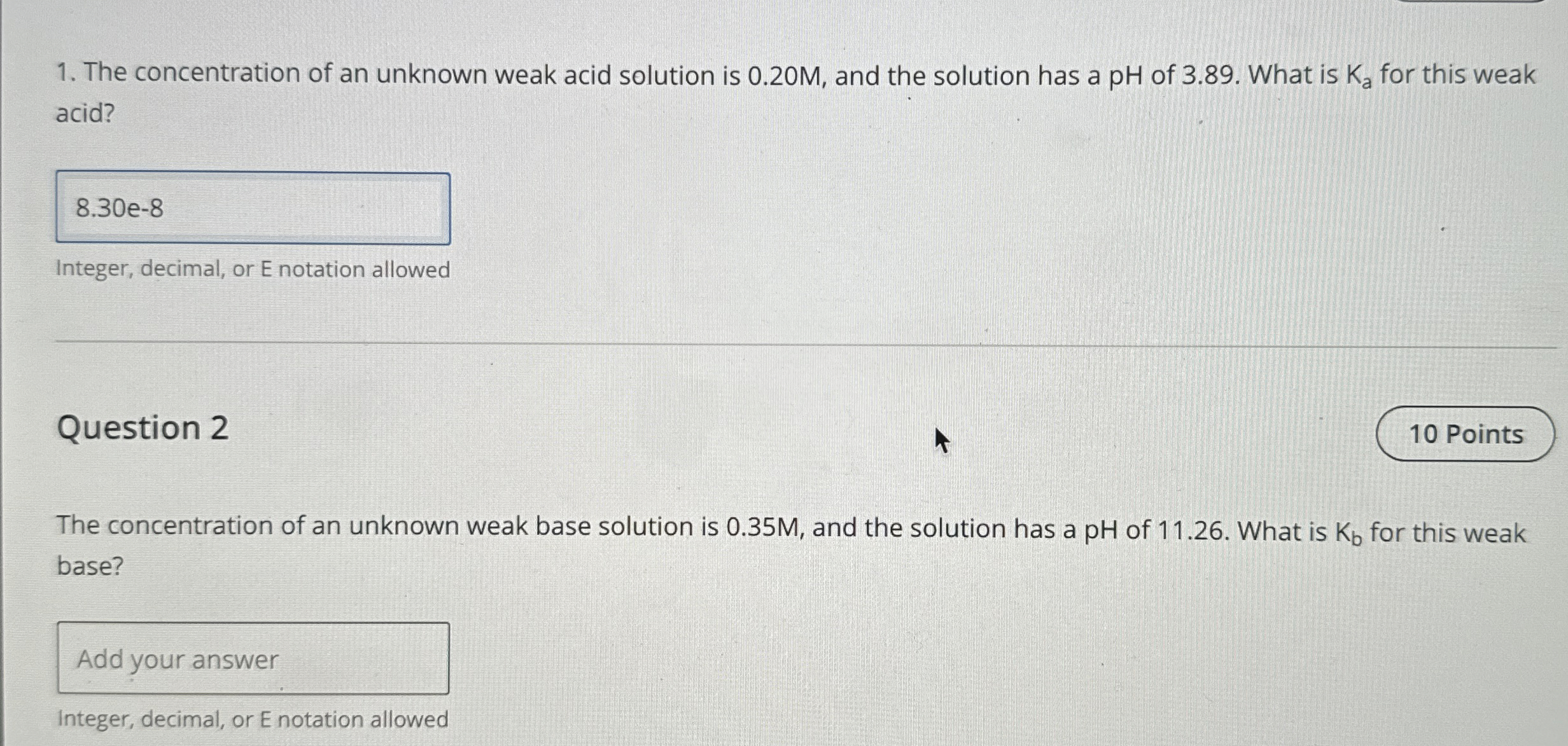 Solved The concentration of an unknown weak acid solution is | Chegg.com