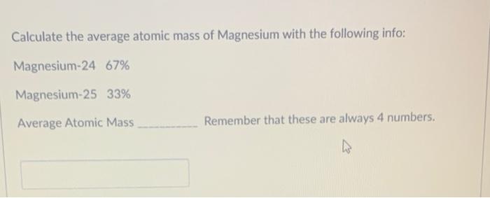 how to calculate the average atomic mass of magnesium