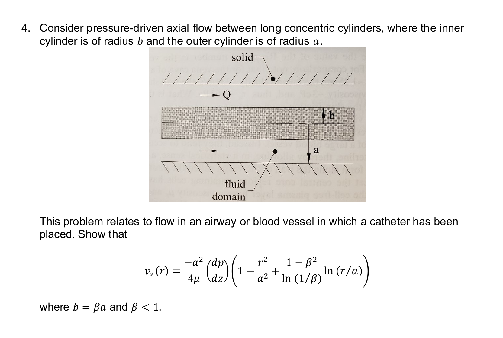 Consider pressure-driven axial flow between long | Chegg.com