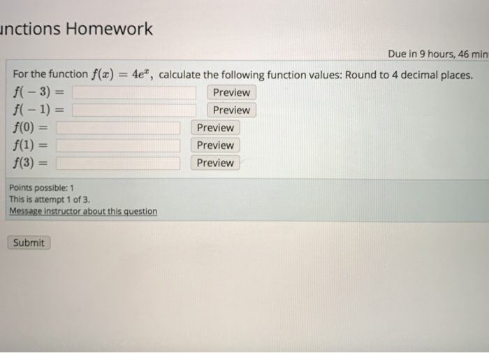 Solved unctions Homework Due in 9 hours, 46 min For the | Chegg.com