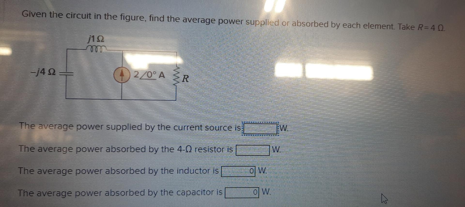 Solved Given the circuit in the figure, find the average