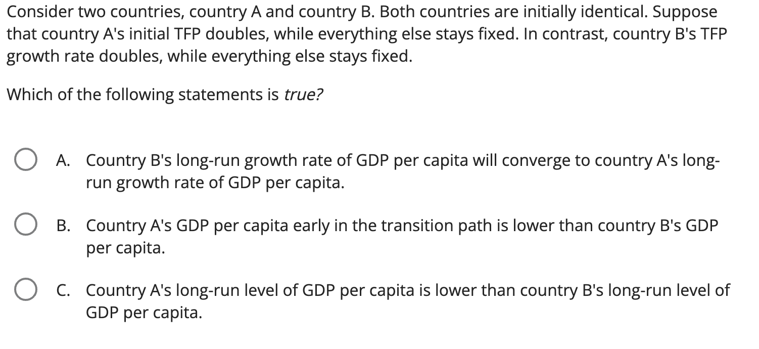 Solved Consider Two Countries, Country A And Country B. | Chegg.com