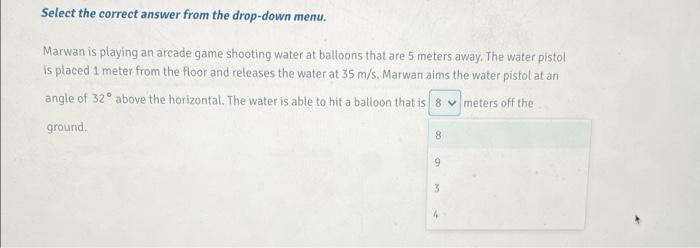 Solved Select the correct answer from the drop-down menu. | Chegg.com