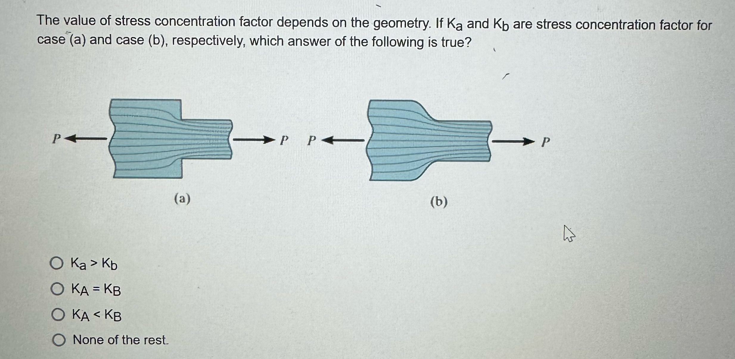 Solved The value of stress concentration factor depends on | Chegg.com