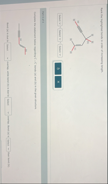 Solved Rank the highlighted bonds in order of increasing | Chegg.com