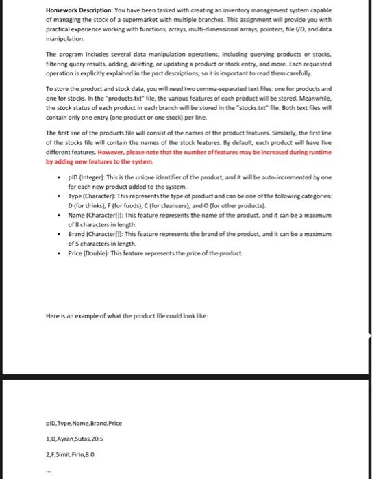 Solved Homework Description: You have been tasked with | Chegg.com