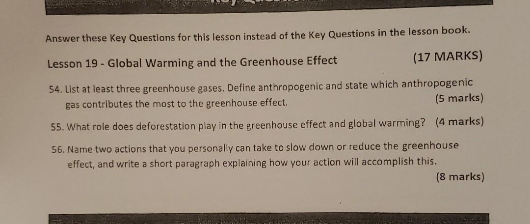 Answer These Key Questions For This Lesson Instead Of Chegg Com