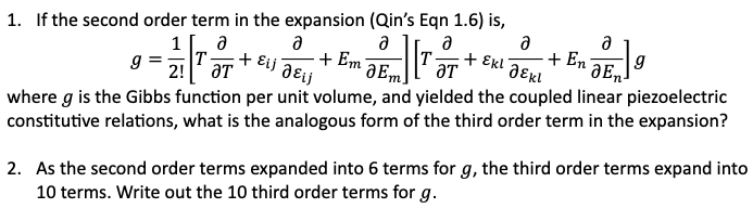 Solved If the second order term in the expansion (Qin's Eqn | Chegg.com