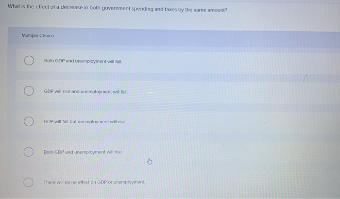 Solved What is the effect of a decrease in both government | Chegg.com