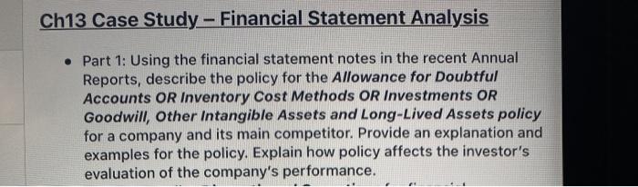 case study financial statement analysis