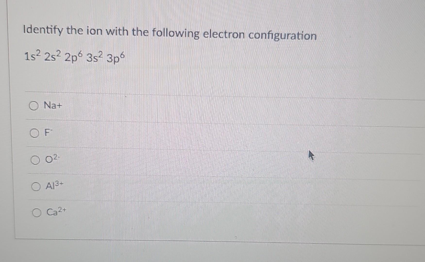 Solved Identify the ion with the following electron | Chegg.com