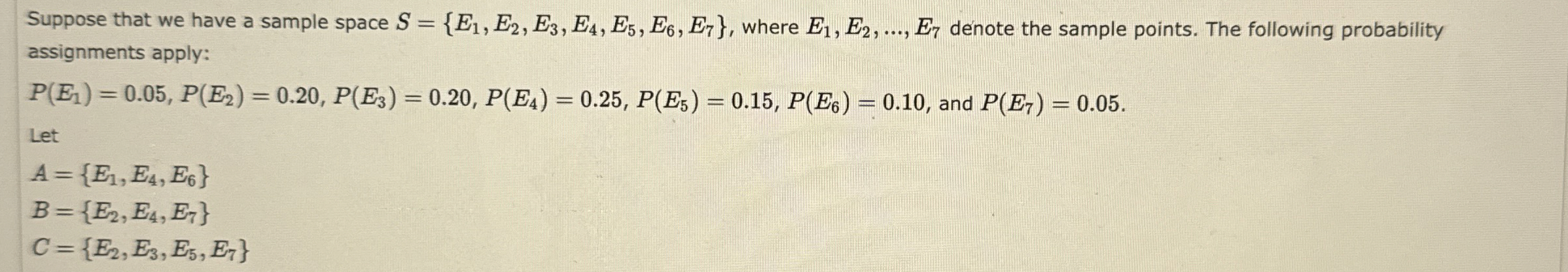 Solved Suppose that we have a sample space | Chegg.com