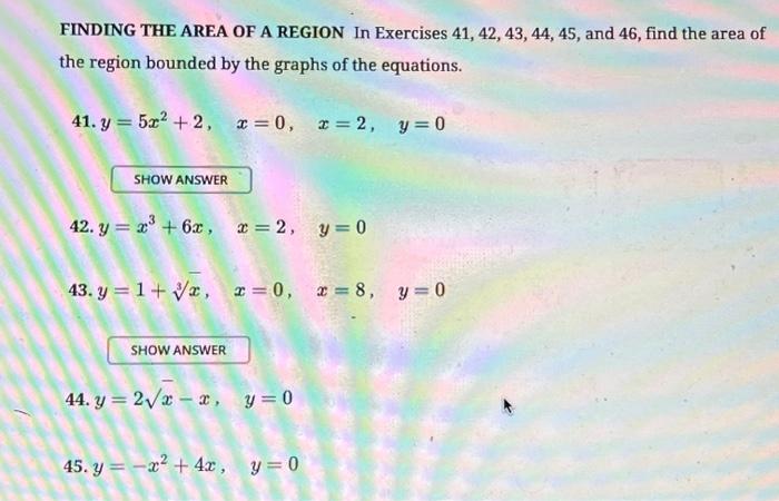 Solved FINDING THE AREA OF A REGION In Exercises | Chegg.com