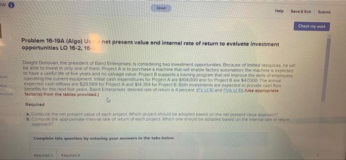Solved W Card Help Save & Exit Submit Check my work Problem | Chegg.com