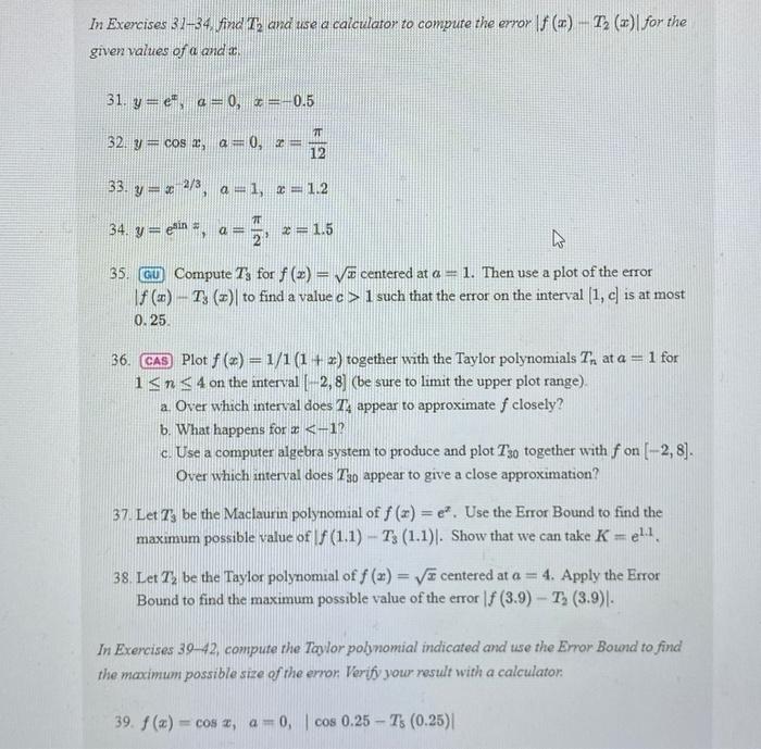Solved In Exercises 31–34. find T, and use a calculator to | Chegg.com