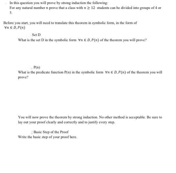 Solved In this question you will prove by strong induction | Chegg.com